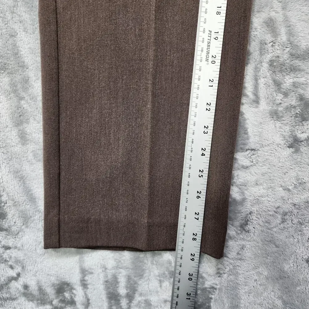 Liz Claiborne Pants Women 10 PETITE Brown Audra High Rise Wide Leg Trouser - Picture 10 of 12